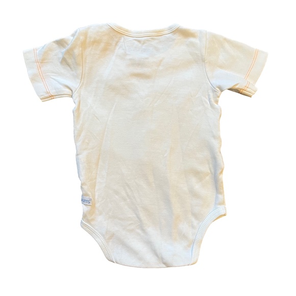 Rugged Butts White Onesie with Orange Bowtie & Buttons Green Vest 6-12 Months - Picture 3 of 4